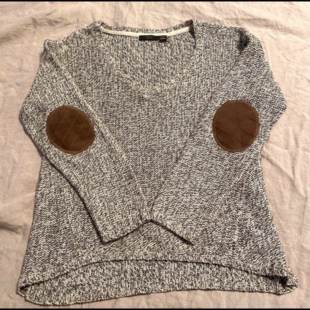 RDI cable knit sweater with elbow patches!